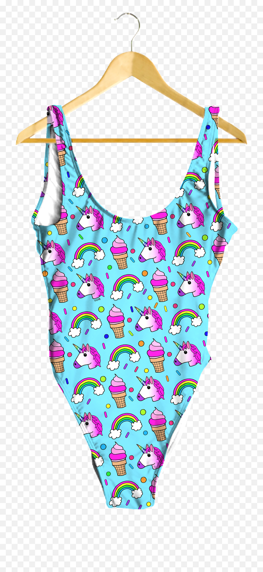 Unicorns Rainbows One - Sleeveless Emoji,Emoji Bikini Top