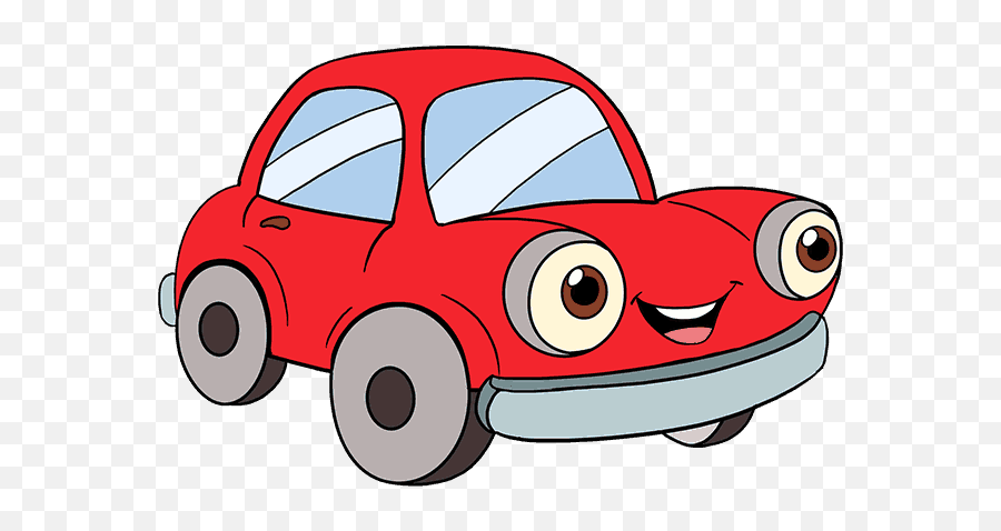 How To Draw A Cartoon Car - Cartoon Pictures Of Car Emoji,Car Emoticon