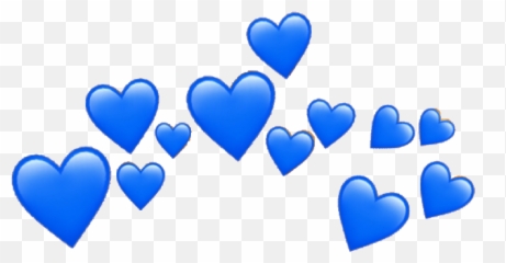 Blue Cute Aesthetic Blueaesthetic Heart - Heart Crown Png Emoji,Blue Hearts Emoji
