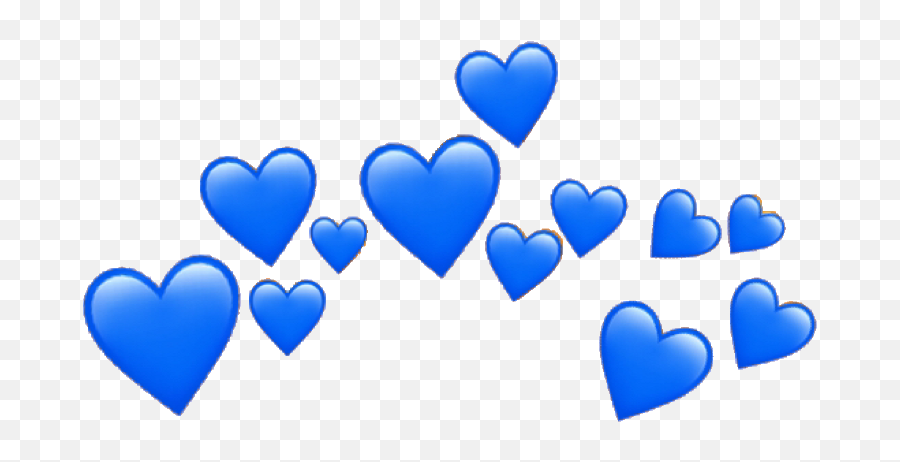 Blue Cute Aesthetic Blueaesthetic Heart - Heart Crown Png Emoji,Blue Hearts Emoji