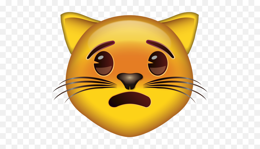 Slightly Frowning Cat Face - Cat Emoji With Glasses,How To Make A Cat Emoji