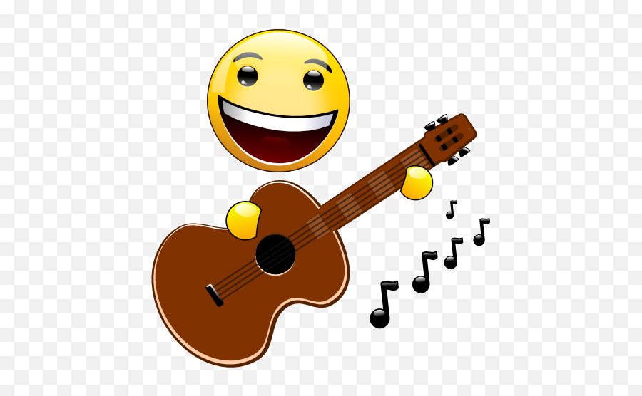 Music Smiley - Guitar Smiley Emoji,Guitar Emoticon