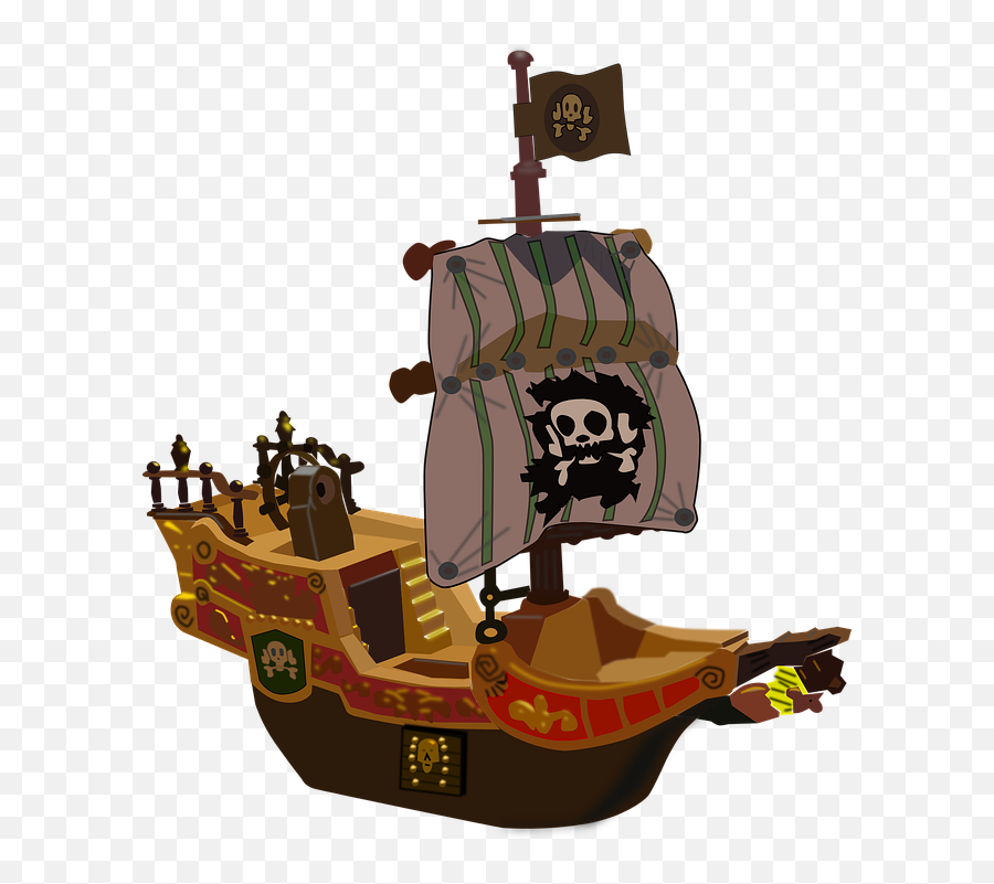 Ship Boat Pirate - Cartoon Captain Hook Ship Emoji,Flag And Rocket Ship Emoji