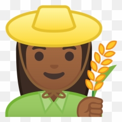 Woman Farmer Medium Dark Skin Tone Icon - Farmer Emoji,Farmer Emoji