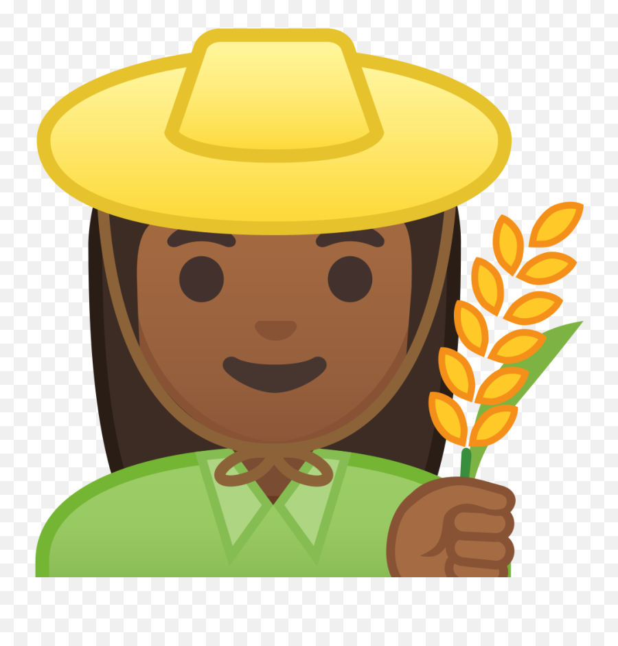 Woman Farmer Medium Dark Skin Tone Icon - Farmer Emoji,Farmer Emoji