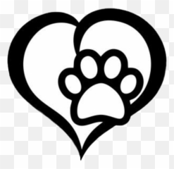 Heart Dog Pawprint Silhouette - Print Emoji