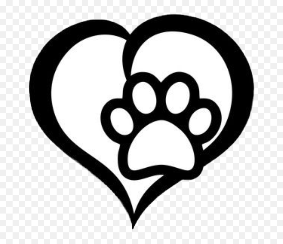 Heart Dog Pawprint Silhouette - Heart Paw Print Silhouette Emoji,Pawprint Emoji