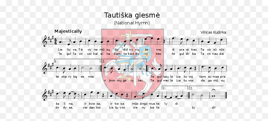 Lithuanian Anthem Sheet Music - Number Emoji,Emoticons Text Symbols List