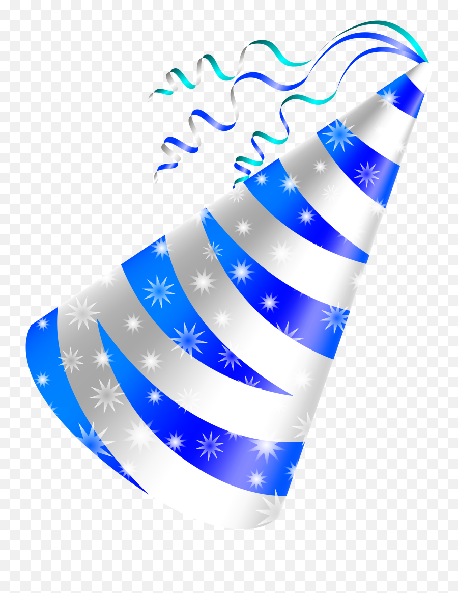 Birthday Cake Party Hat Clip Art - Blue Birthday Hat Png Emoji,Party Hat Emoji