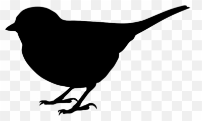 Black Bird Clipart - Sitting Silhouette Png Emoji