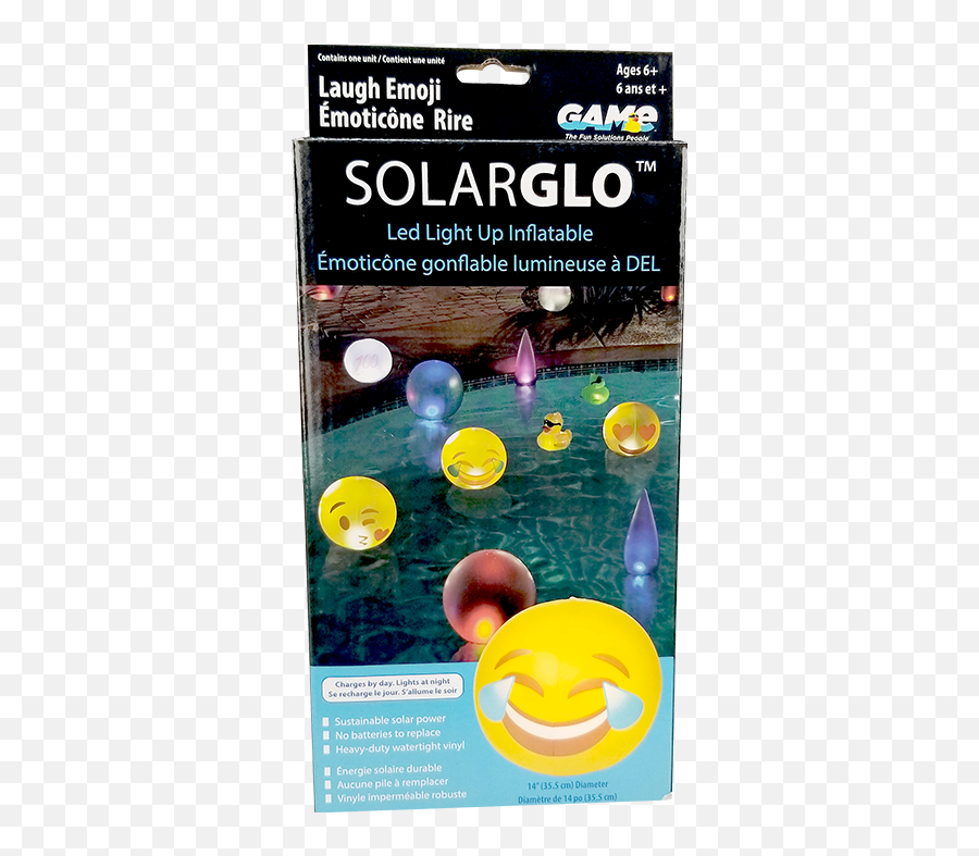 Solarglo Solar Light Floating Emoji Laughter Emoji - Bath Toy,Emoji Pool