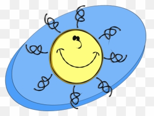 Vector Graphics Of Smiling Sun With Thin Hair - Luna Y Sol Sonrientes Emoji,Flower Emoticon