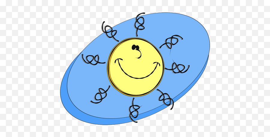 Vector Graphics Of Smiling Sun With Thin Hair - Luna Y Sol Sonrientes Emoji,Flower Emoticon
