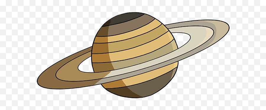 Really Easy Drawing Tutorial - Easy Saturn Drawing Emoji,Planets Emoji