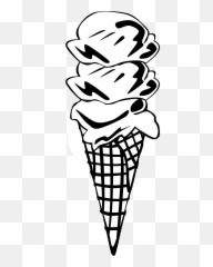 Sandwich Clipart Line Drawing - Ice Cream Cone Black And White Emoji
