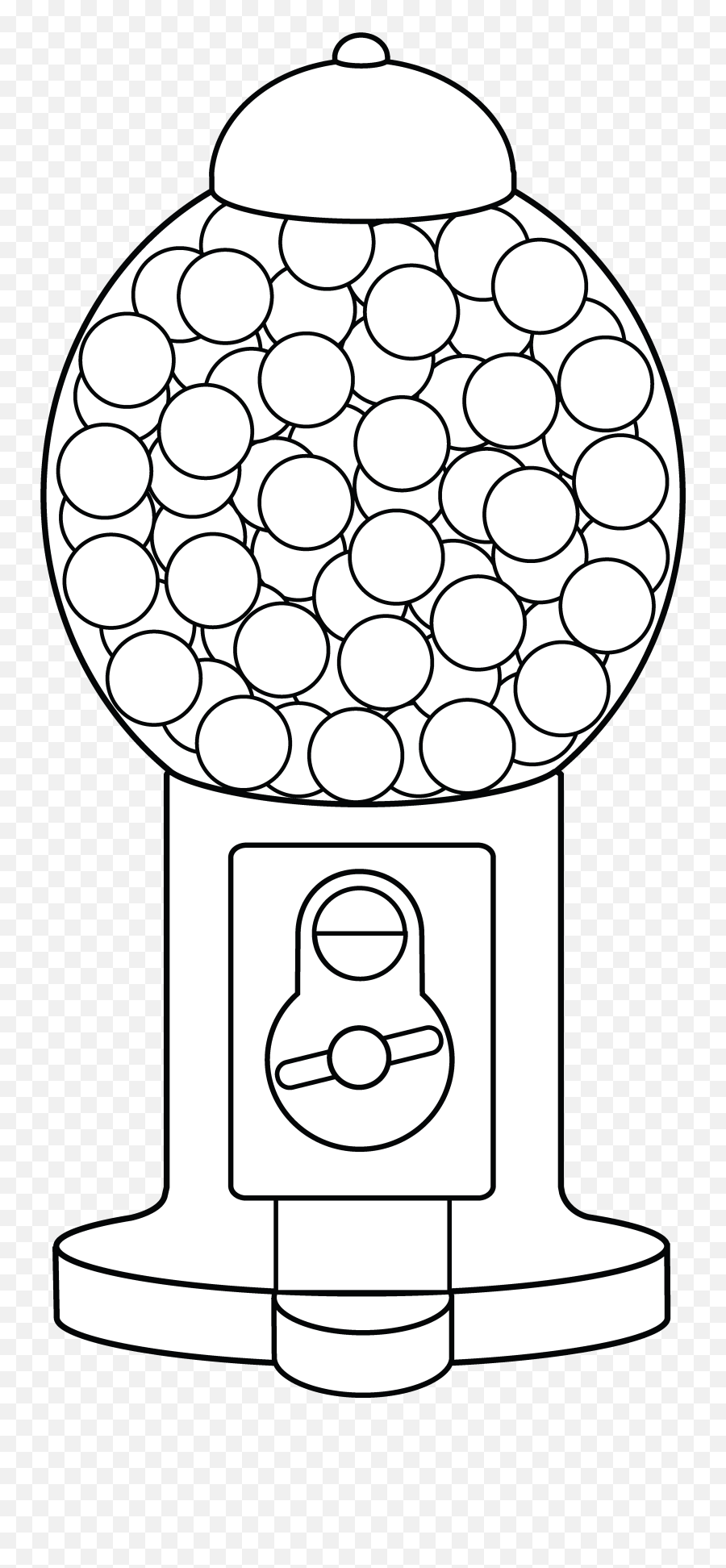 Black And White Gumball Machine Clipart - Gumball Machine Coloring Page Emoji,Gumball Machine Emoji