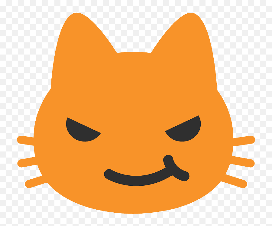 Cat With Wry Smile Emoji Clipart - Smirking Cat Emoji Android,Crying Cat Emoji
