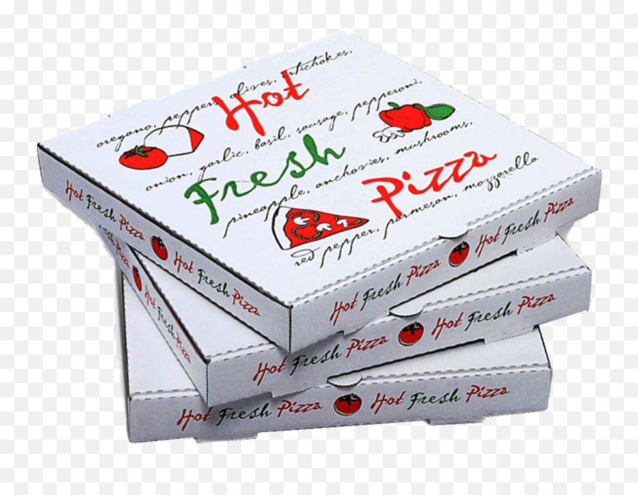 Download Hd Custom White Corrugated Pizza Box - Pizza Boxes Small Medium Large Pizza Boxes Emoji,Basil Emoji