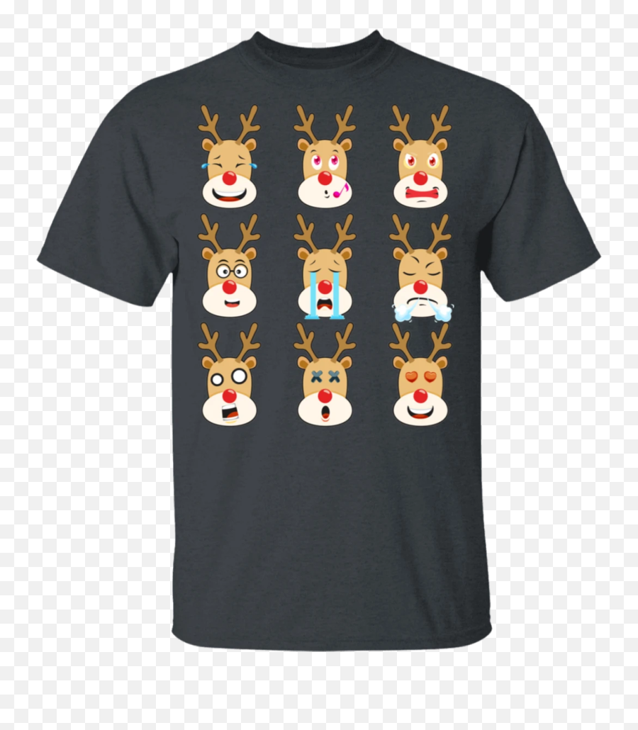 Rudolph Christmas Emoji T - Goku Naruto Luffy Shirt,100 Pics Christmas Emoji