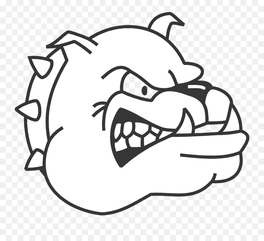 Dog Head Angry Bulldog Fangs - Sketsa Gambar Kepala Anjing Emoji,Bull Emoji