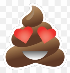 In Love Poop Emoji Sticker - Poop Emoji With Sunglasses,Brown Heart Emoji