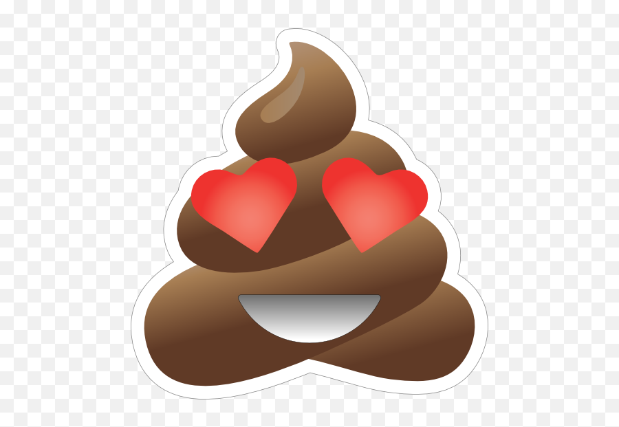 In Love Poop Emoji Sticker - Poop Emoji With Sunglasses,Brown Heart Emoji