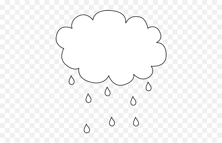 Black And White Rain Cloud - Rain Cloud Clipart Black And White Emoji,Raincloud Emoji
