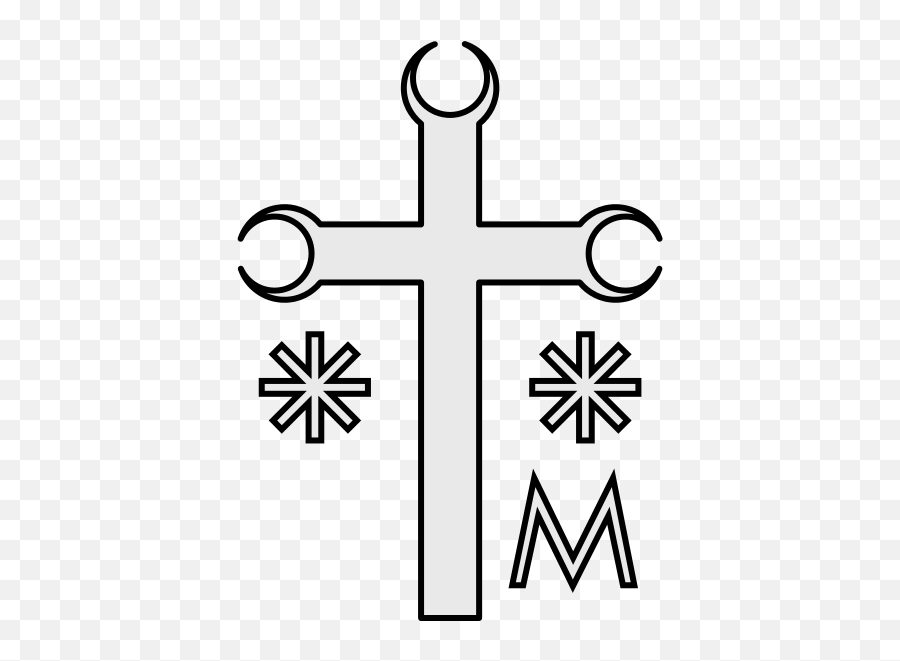 Coa Illustration Cross Marian V2 - Marian Cross Catholic Emoji,New Mexico Emojis