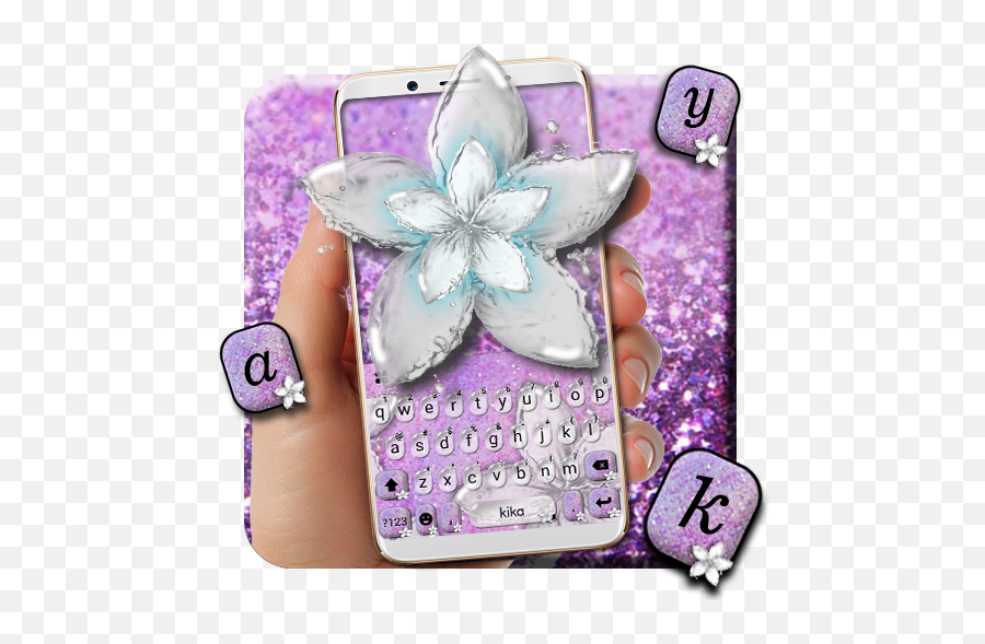 Download Crystal Flower Keyboard Theme - Mobile Phone Case Emoji,Flower Emoji Copy And Paste