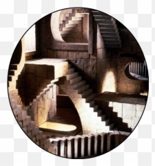 Labyrinth Escher Stairs Art Stickers - Mc Emoji