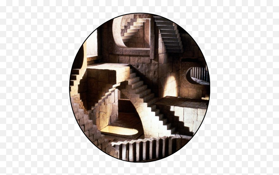 Labyrinth Escher Stairs Art Stickers - Mc Escher Stairs Labyrinth Emoji,Labyrinth Emoji