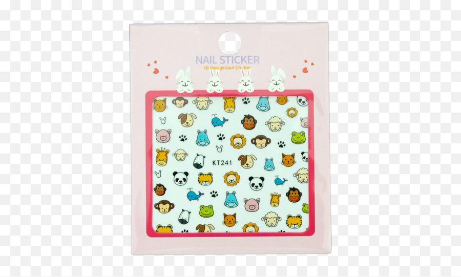 Kawaii Animal Nail Art Stickers - Cartoon Emoji,Japanese Emoticon Flower In Hair