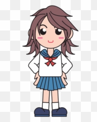 Japanese School Girl Vector Image - Uniform Clipart Emoji