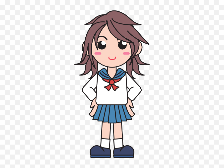 Japanese School Girl Vector Image - Uniform School Girl Clipart Emoji,Japanese Winking Emoji