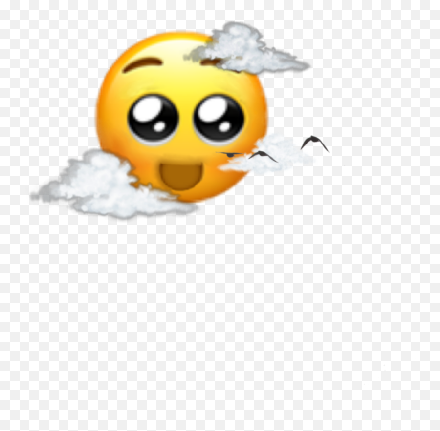 Emoji Emotions Cloud Birds Fly Happy - Smiley,Fly Emoji