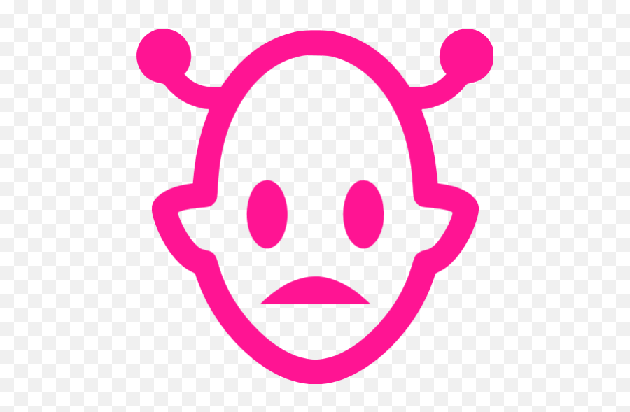 Deep Pink Martian Icon - Free Deep Pink Alien Icons Smiley Emoji,Alien Face Emoticon