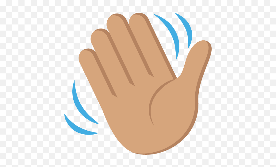 Waving Hand Sign Medium Skin Tone Emoji - Waving Hand Emoji Transparent,Waving Emoticon