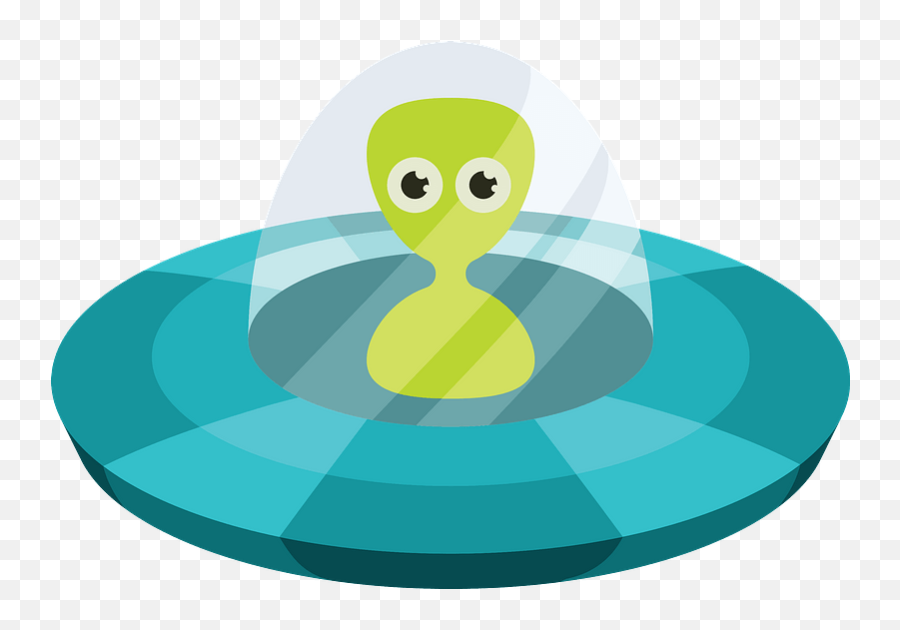 Alien In A Flying Saucer Clipart - Circle Emoji,Flying Saucer Emoji