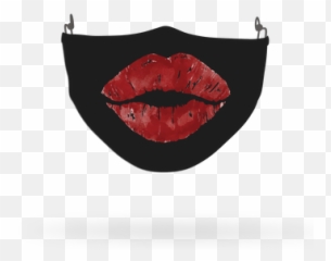 Blue Lips Cherry Pattern Face Covering Print 5 - Celebrity Lip Care Emoji,Zipper Face Emoji