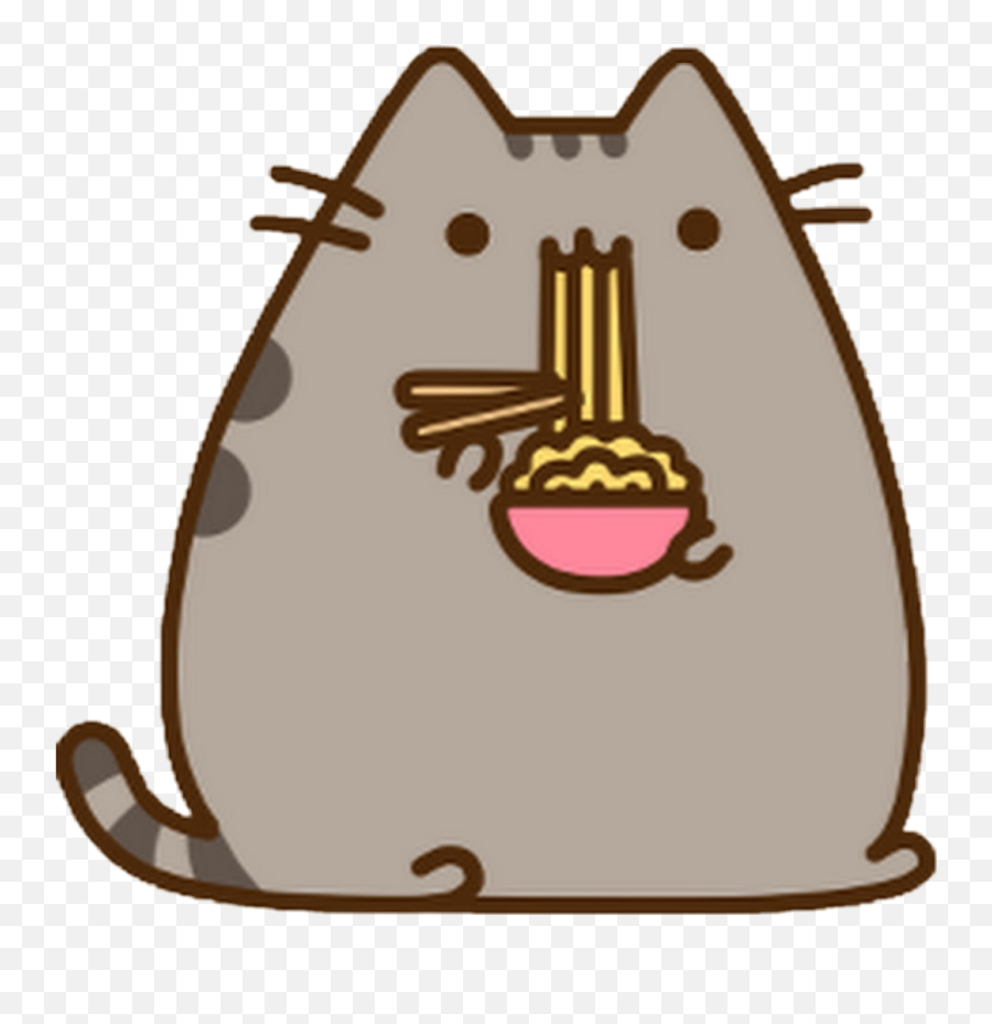 Popular And Trending Pusheen Stickers - Pusheen Cat Eating Noodles Emoji,Nyan Cat Emoticon Google Chat