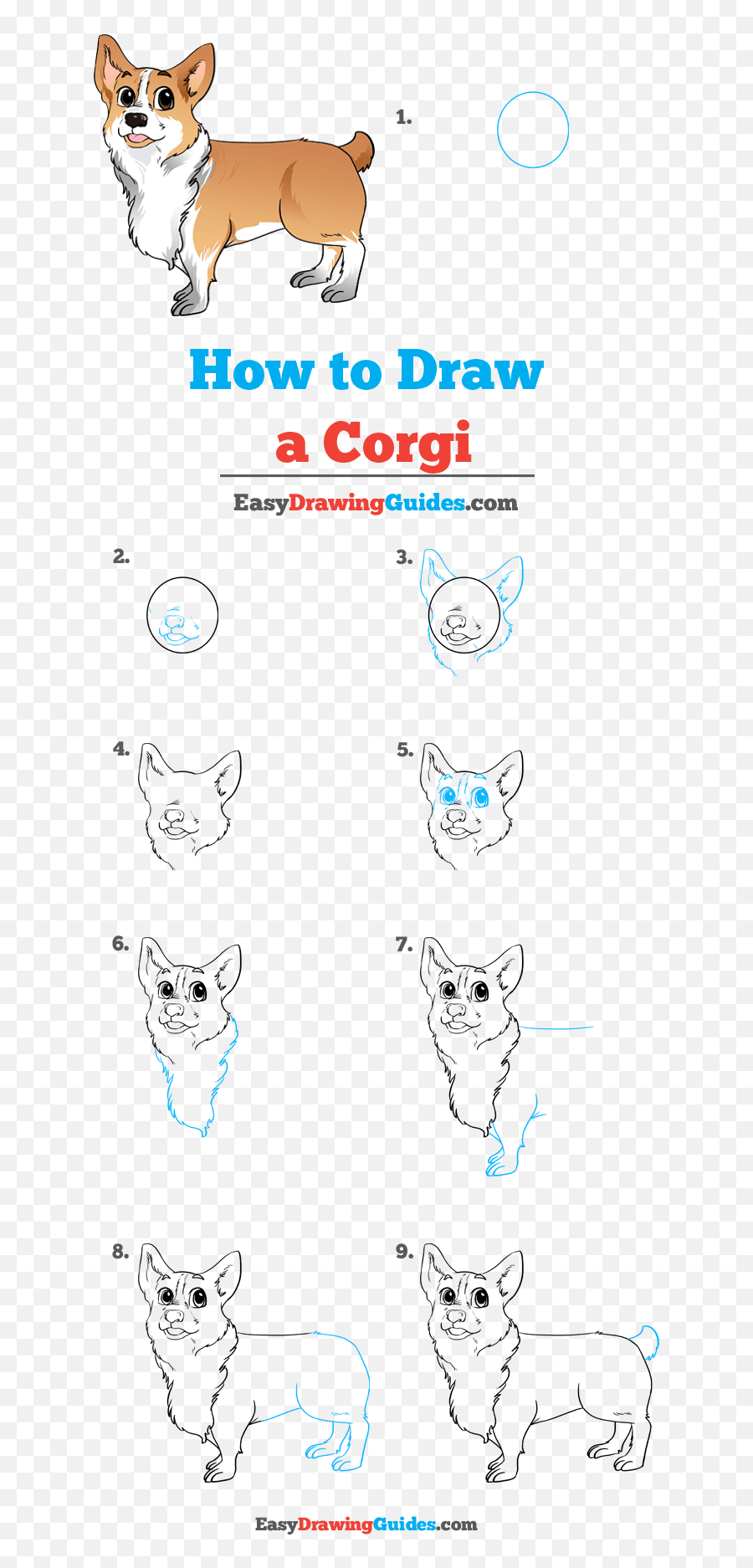 How To Draw A Corgi - Tigger Step By Step Emoji,Cat Cow Horse World Emoji