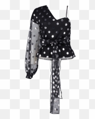 One Shoulder - Polka Dot Emoji,White Emoji Dress