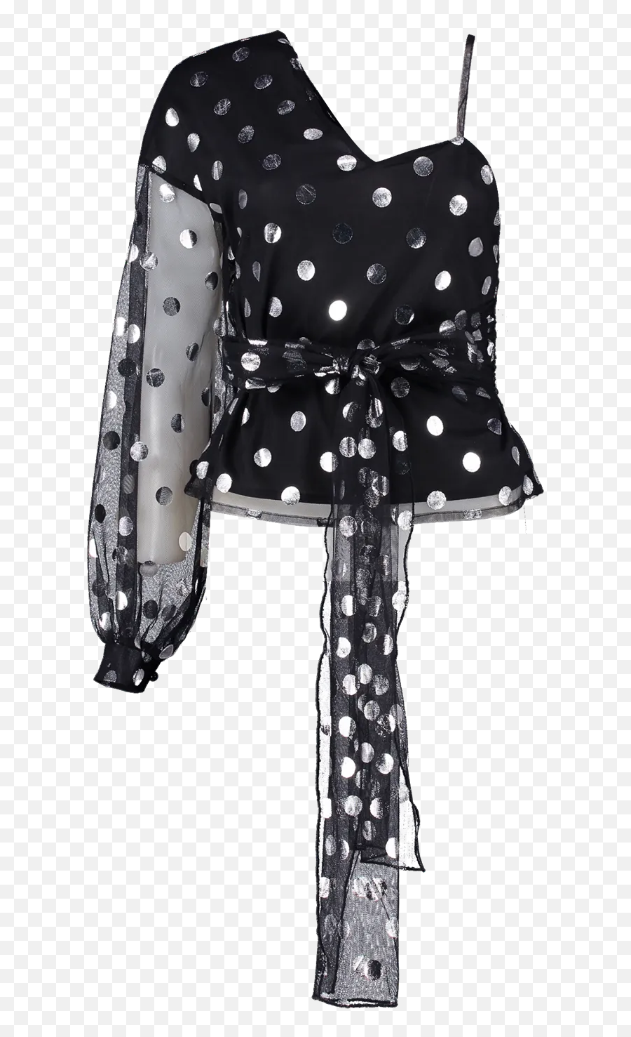 One Shoulder - Polka Dot Emoji,White Emoji Dress