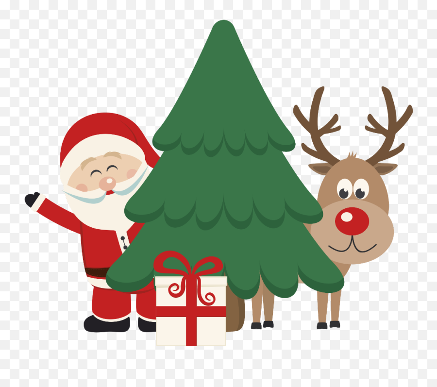 Emoji Santaclaus Reindeer Christmas Freetoedit - Santa Claus With Rudolph,Reindeer Emoji