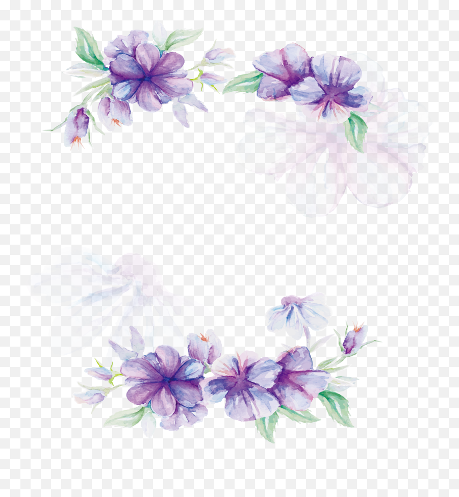 Floral Design Lilac Flower Pattern - Watercolor Purple Flowers Free Emoji,Flower Emoji Background
