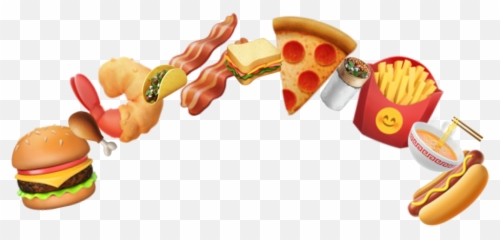 Junkfood Hotdog Kawaii Crown Aesthetic - Fast Food Emoji,Drumstick Emoji
