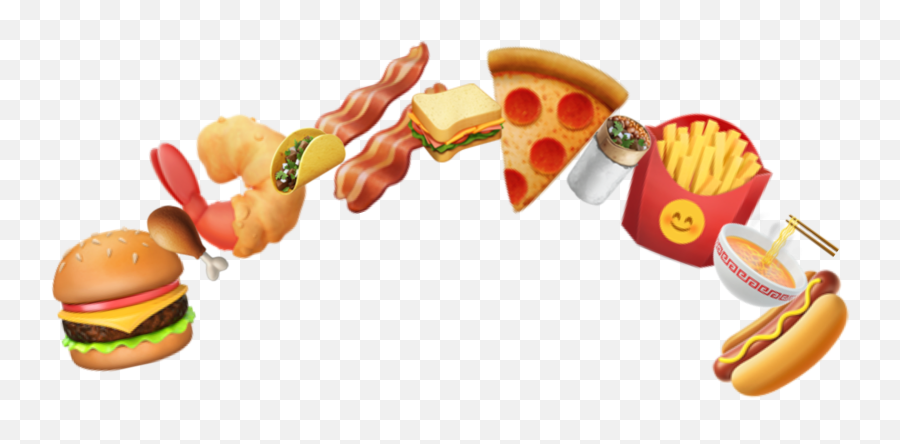 Junkfood Hotdog Kawaii Crown Aesthetic - Fast Food Emoji,Drumstick Emoji