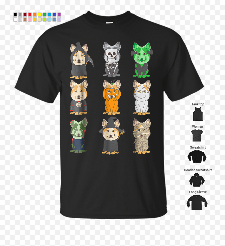 Cool Halloween Corgi Dogs Shirt Funny Weish Dog Emojis Gift,Funny Emoji's