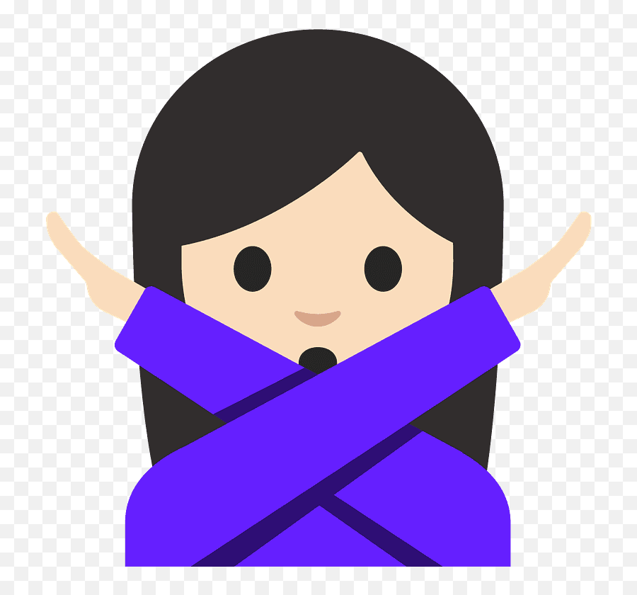 Person Gesturing No Emoji Clipart Free Download Transparent - Whatsapp Women Emouji,Eating Emoji Png