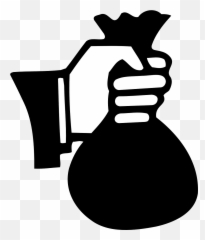 Money Bag Hand Coins Symbol Icon - Silhouette Png Emoji